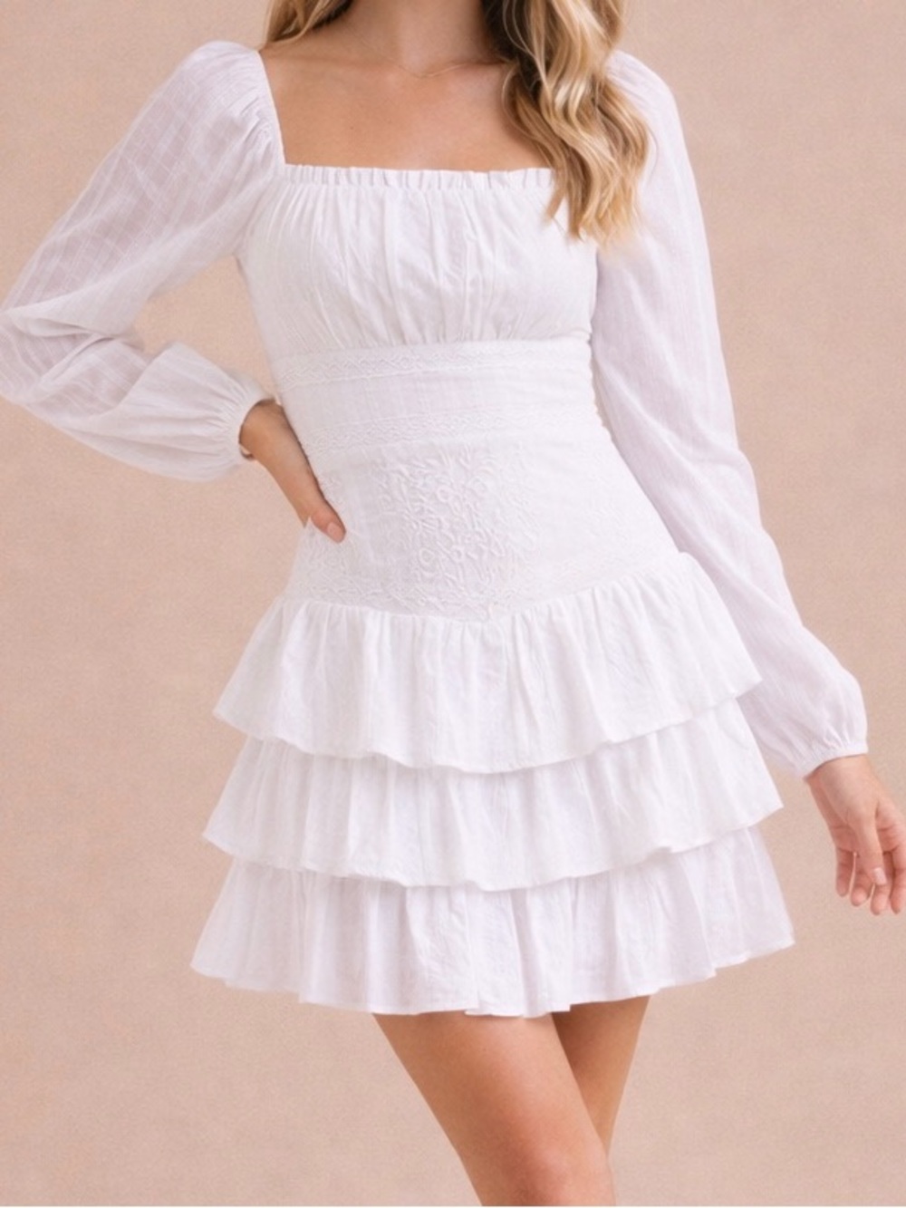 NEW Altar’d State White Mini Dress Size Medium NWT